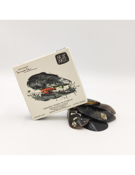 Mejillones fritos en escabeche (7/10 piezas, grandes). Edición Fernando Rei